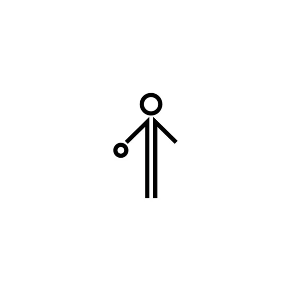 Homme avec une balle signe eps dix — Image vectorielle