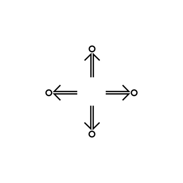 Flecha arriba abajo y signo izquierdo y derecho. Silueta de hombre. Vers — Archivo Imágenes Vectoriales