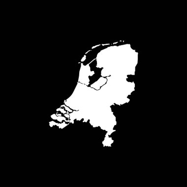 Siyah arkaplanda Hollanda haritası