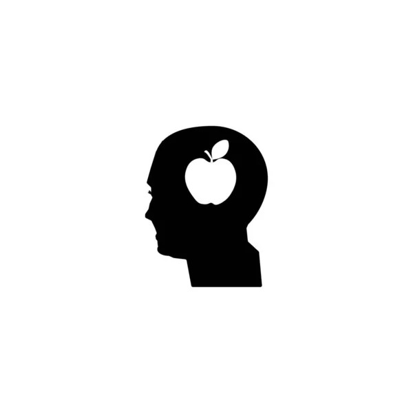 Human Head Apple Head Sign — Stock Vector