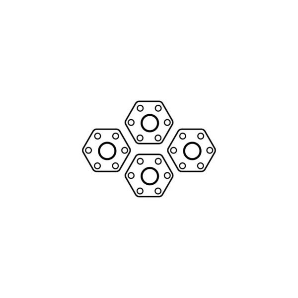 Hexagon Circle Sign Gear Sign — Stock Vector