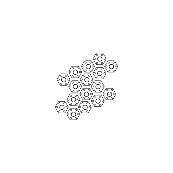 Σύμβολο Νανοτεχνολογίας Εικονίδιο Εξάγωνα Και Κύκλου — Διανυσματικό Αρχείο