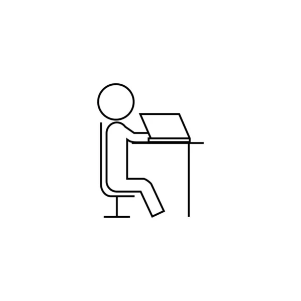 Homem Mesa Com Sinal Laptop Ilustrações De Stock Royalty-Free