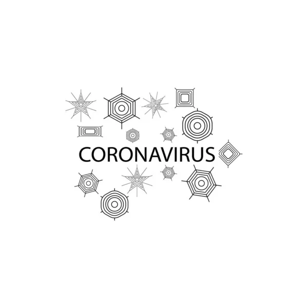 Coronavirusteken Microben Virussen — Stockvector