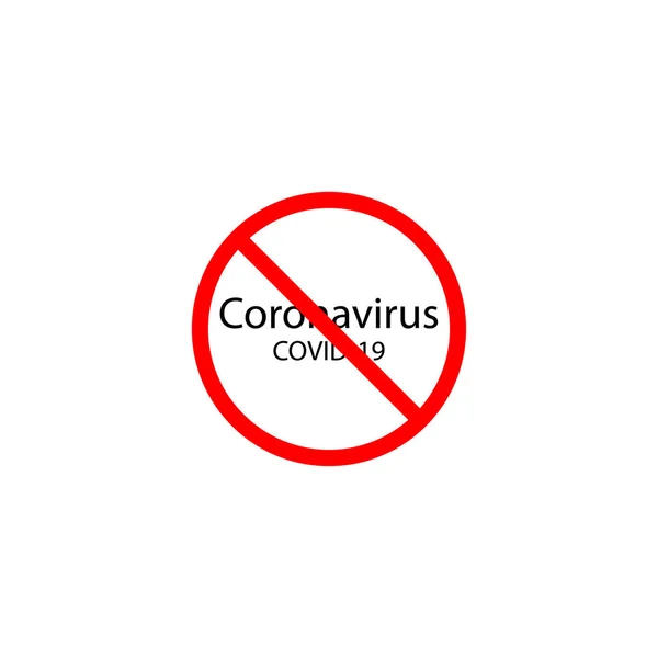 Coronavírus Círculo Vermelho Riscado Sinal Proibição —  Vetores de Stock
