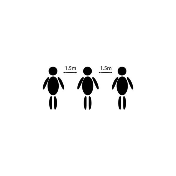 Gardez Panneau Distance Les Gens Sont Une Distance Mètre Demi — Image vectorielle