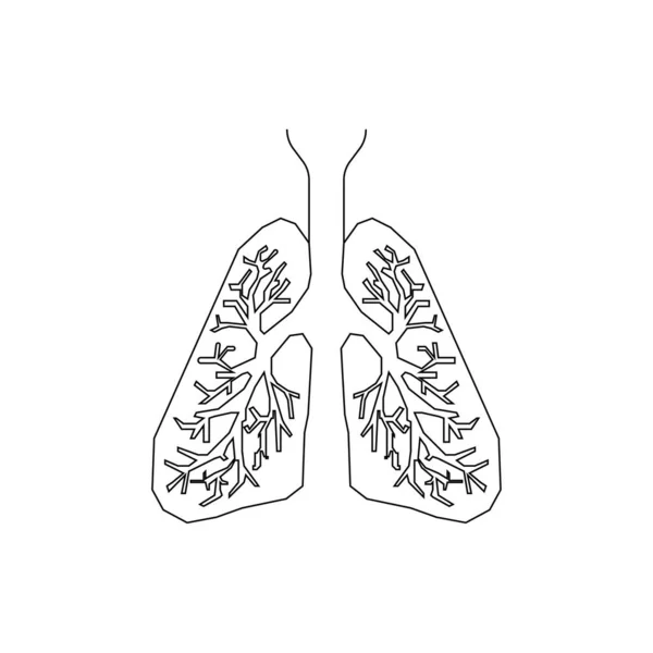 Sinal Pulmões Linhas Finas Pneumonia — Vetor de Stock