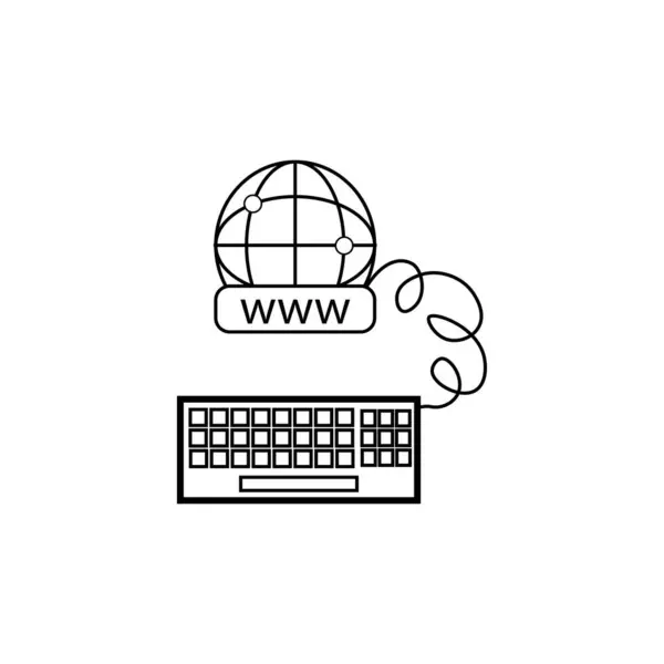 键盘和全球互联网标志 — 图库矢量图片
