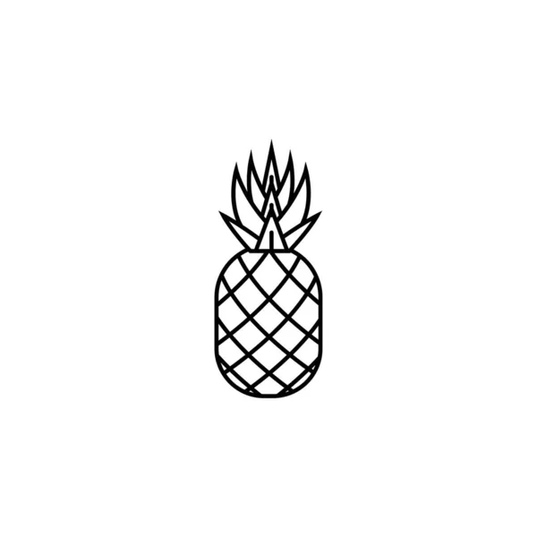 Icono Fruta Piña Líneas Simples — Vector de stock