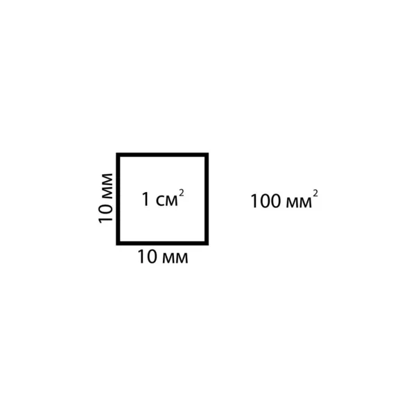 Egy Négyzetcentiméter Milliméter Négyzet Alakú Ikon Jogdíjmentes Stock Vektorok