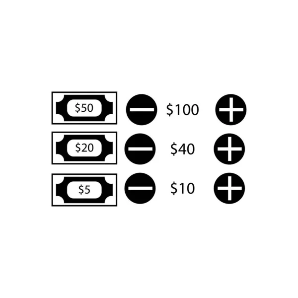 Dollár Megválasztása Milyen Címletben Mennyi Pénzt Kell Kihúzni Egy Atm — Stock Vector