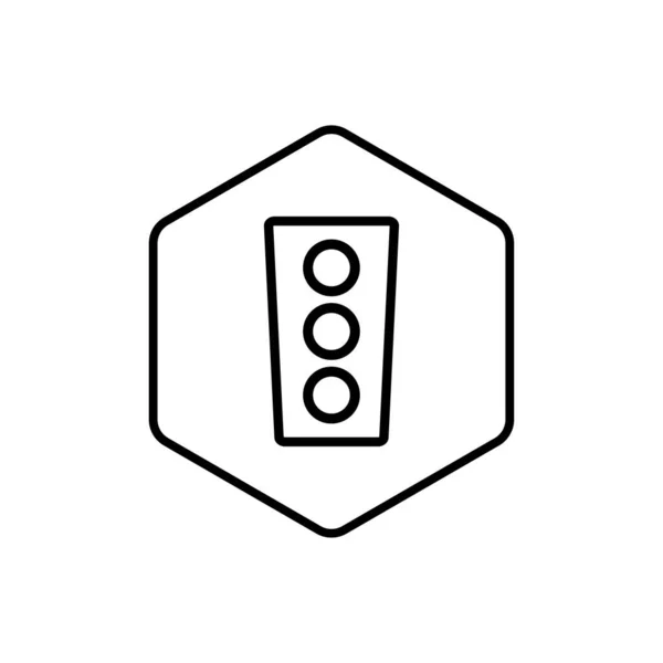 Traffic Light Hexagon Icon — Stock Vector