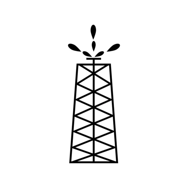 Plataforma Petrolífera Icono Del Gas Natural — Archivo Imágenes Vectoriales