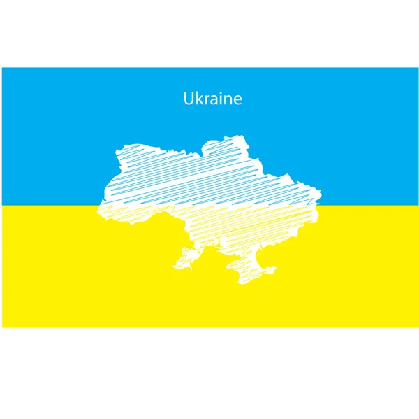 Eine stilisierte Landkarte der Ukraine mit den Nationalfarben — Stockvektor