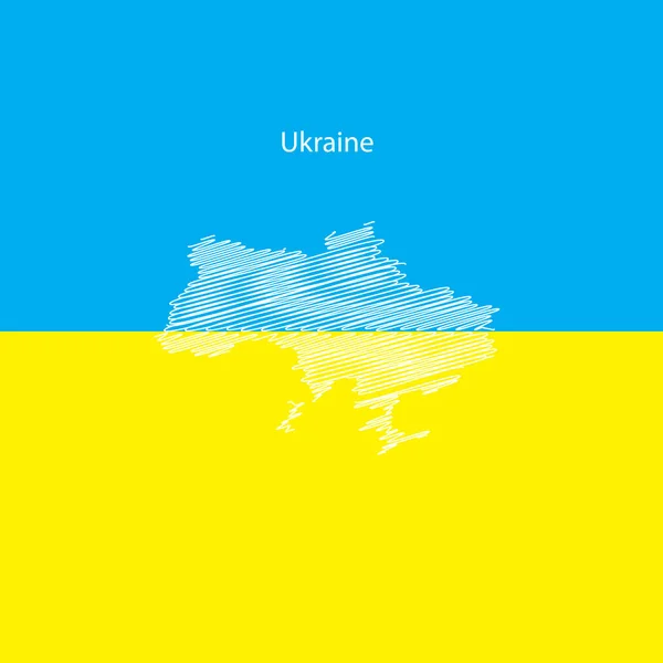 Peta bergaya Ukraina dengan warna nasional. - Stok Vektor