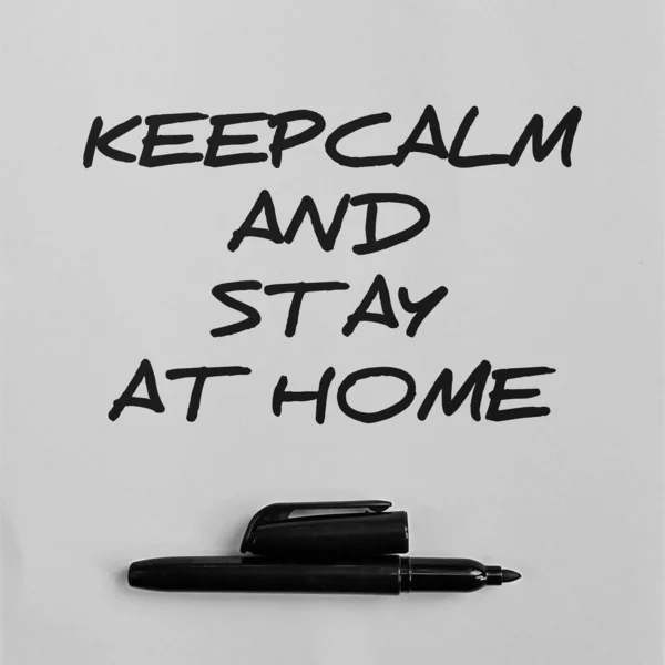 Keep Calm Stay Home Unique Trendy Covid Motivational Inspirational Quote — Stock Photo, Image