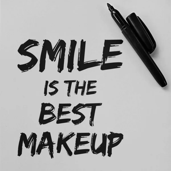 Sourire Est Meilleur Maquillage Citation Motivationnelle Inspirante Unique Mode — Photo