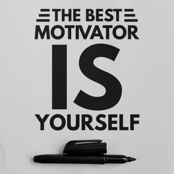 Nejlepší Motivátor Jsi Sám Unikátní Trendy Motivační Nebo Inspirativní Nabídka — Stock fotografie