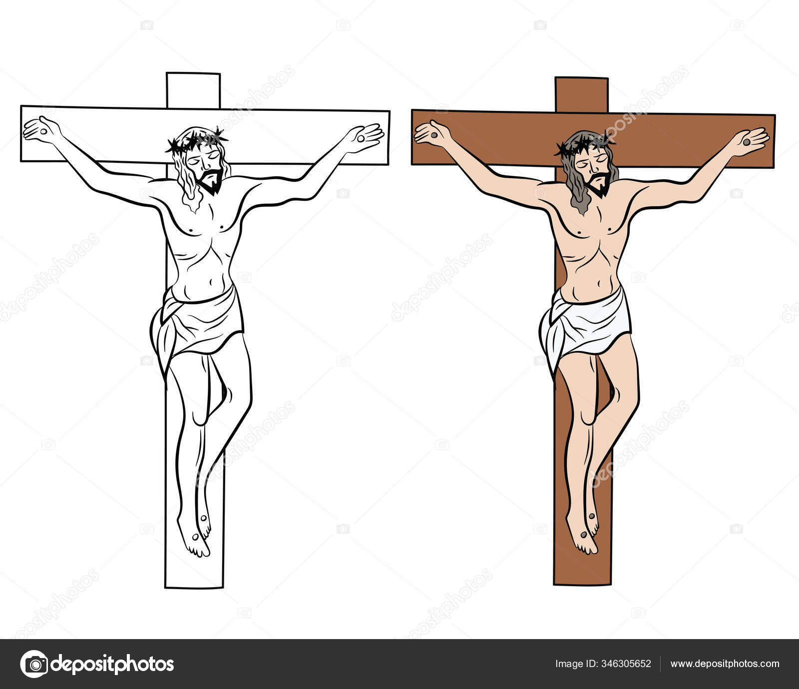 Jesus Korset Svart Hvit Fargefilm Illustrasjon Korsfestelse Jesus Korset  Isoleres stockvektor © kovalenko_yaroslav #346305652, image size:1600x1380