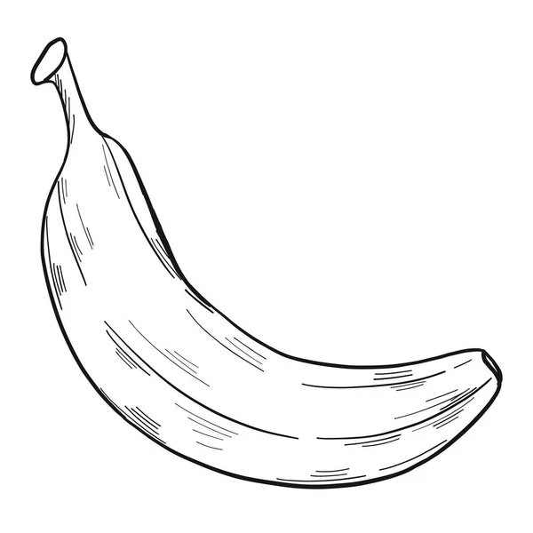 Ilustração Uma Banana Estilo Arte Clipe Isolado Fundo Branco Ilustração — Vetor de Stock