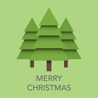 Dekorasyon için ağaç simgesi Mutlu noel kartları