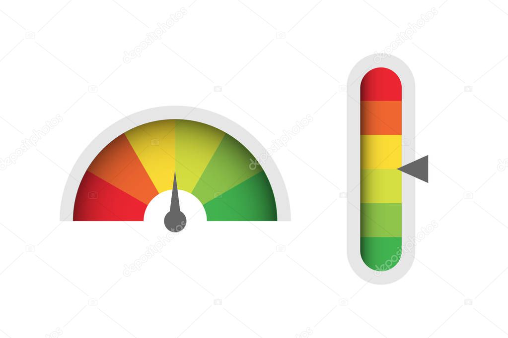 Infographic illustration for web design. Gauge vector