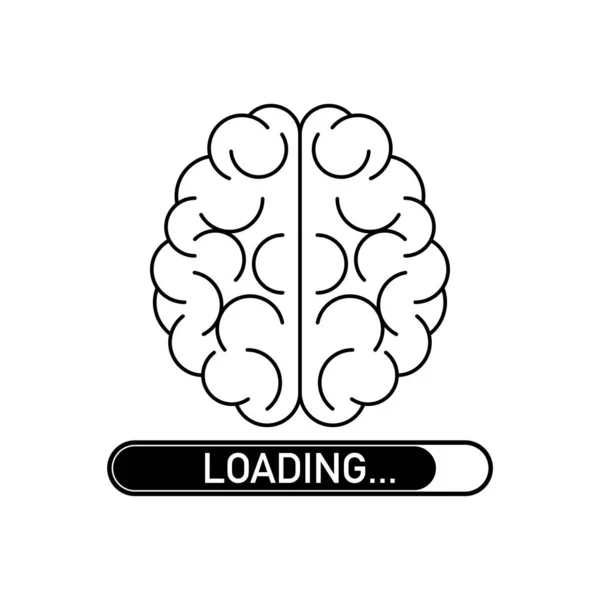 Loading brain, concept design intelligence sign — стоковый вектор