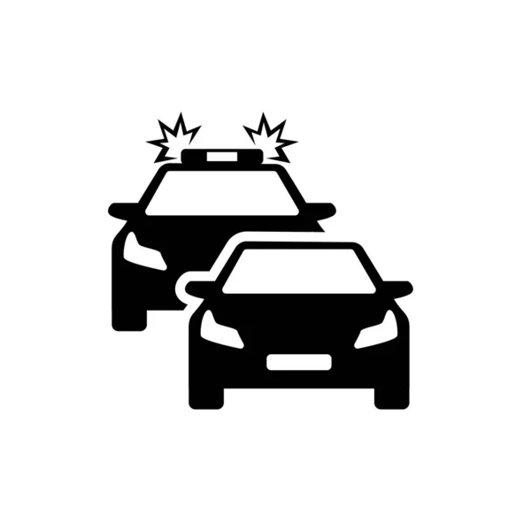 Isolated illustration vector police car white background. — Stock Vector