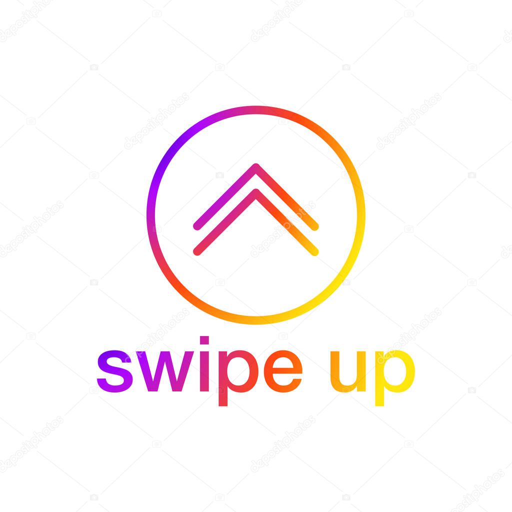 modern swipe up icon white background vector