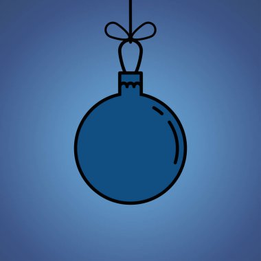 Noel topu klasik mavi arkaplan vektör çizimi