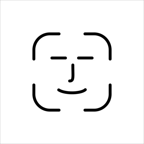 Reconnaissance faciale mobile id icône asiatique vecteur — Image vectorielle