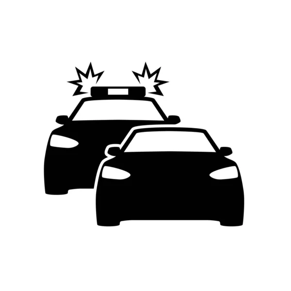 Police car chasing another car icon vector — Stock Vector