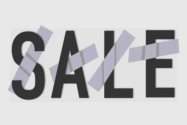 Sale banner duct tapped white background vector — 스톡 벡터