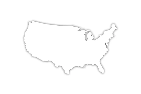 Carte du vecteur isolé réaliste des Etats-Unis — Image vectorielle