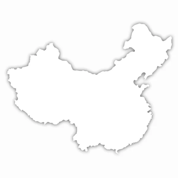 China mapa fundo branco realista isolado vetor —  Vetores de Stock