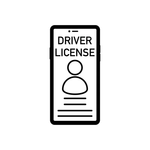 Digital driver license in mobile phone vector — 스톡 벡터