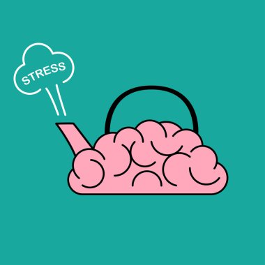 Stres konsepti aşırı ısınmış vektör kaynıyor