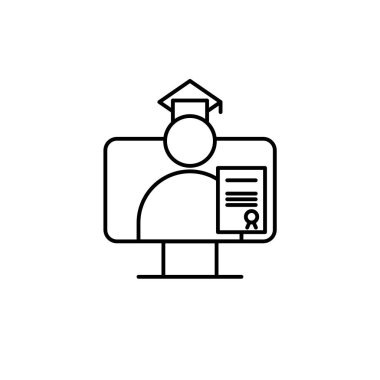 Online eğitim lisansüstü öğrenci logosu vektörü