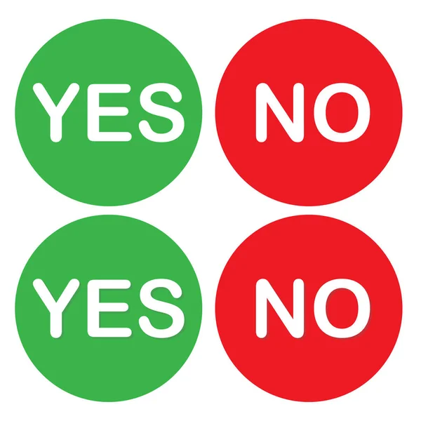 Yes no check mark white background vector — 스톡 벡터
