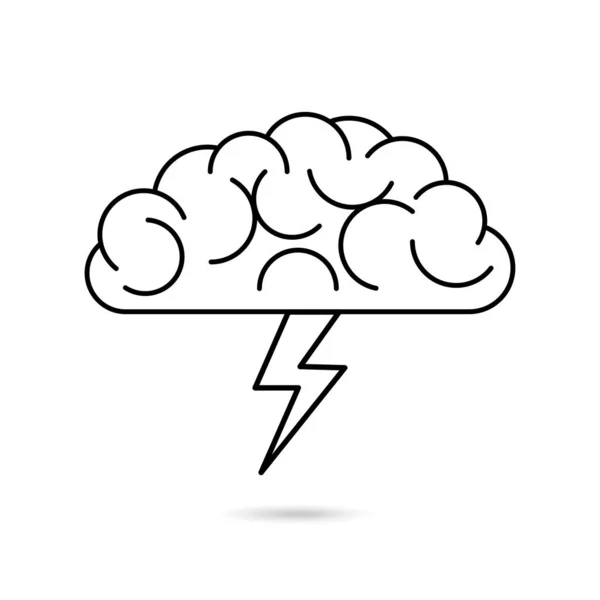 Ícone de tempestade cerebral isolado vetor de fundo branco — Vetor de Stock