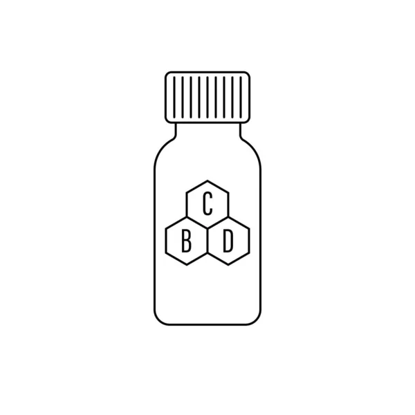 Concepto de aceite cbd aislado vector de fondo blanco — Archivo Imágenes Vectoriales