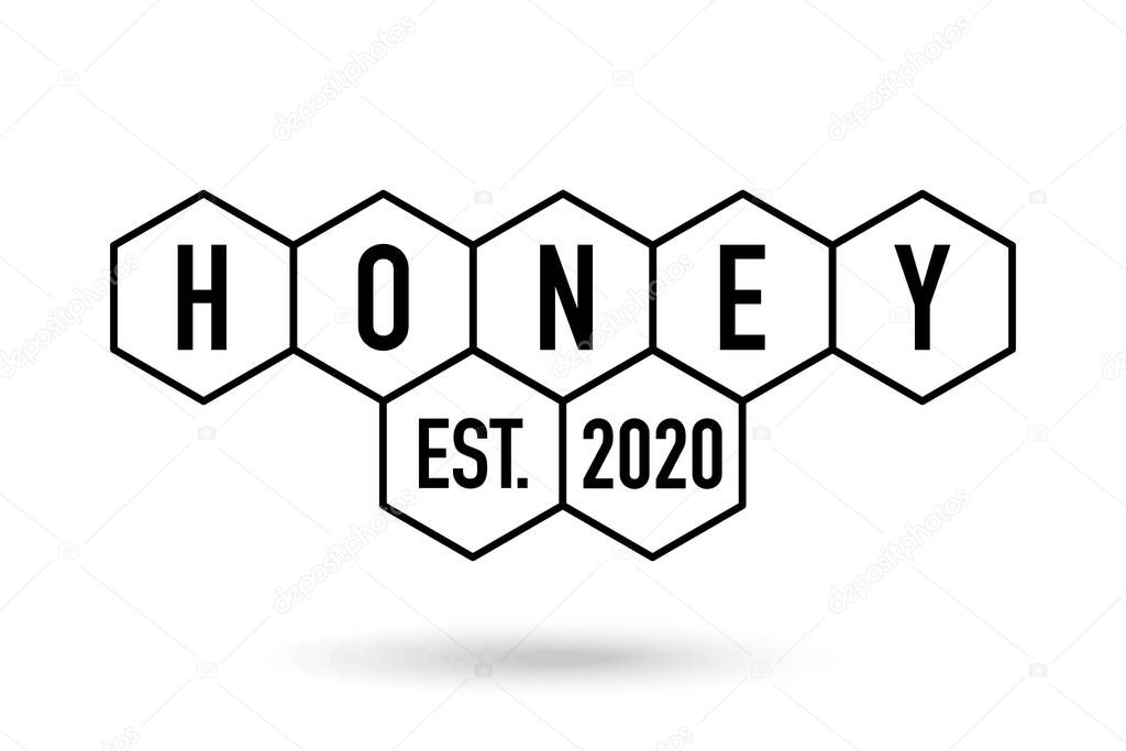 Honey production company logo isolated white background vector
