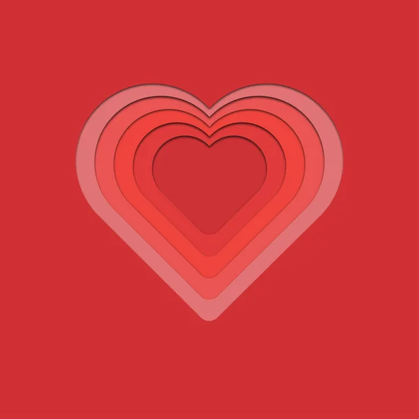 Papier geschnitten Herz Liebe Valentinstag Attrappe Vektor — Stockvektor
