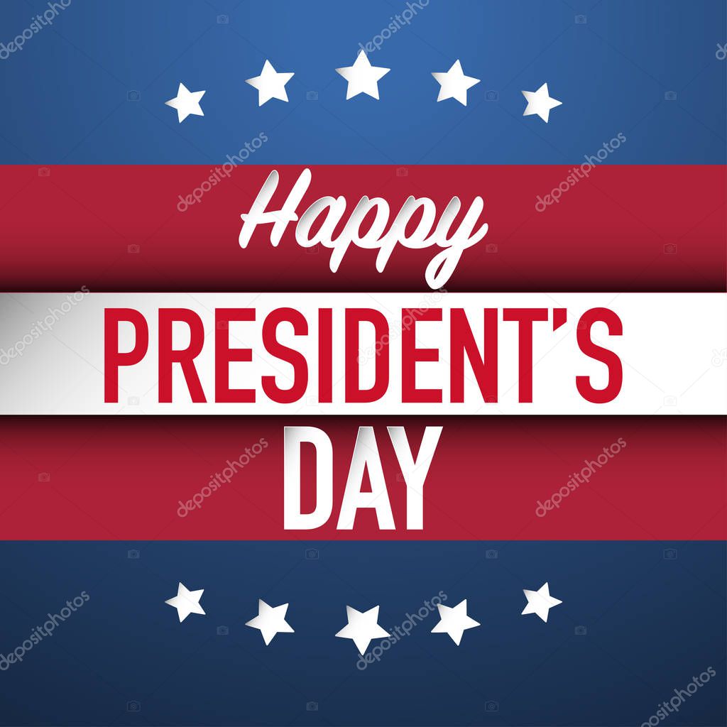 Happy president's day poster banner design template vector