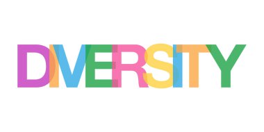colorful word diversity concept white background vector