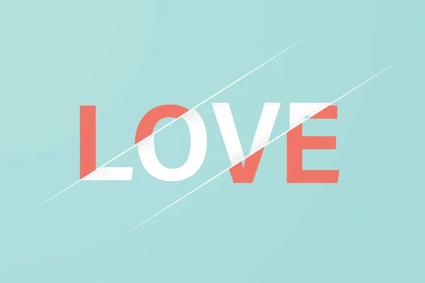 Wort Liebe spaltete romantisches Konzept Aktienvektor — Stockvektor