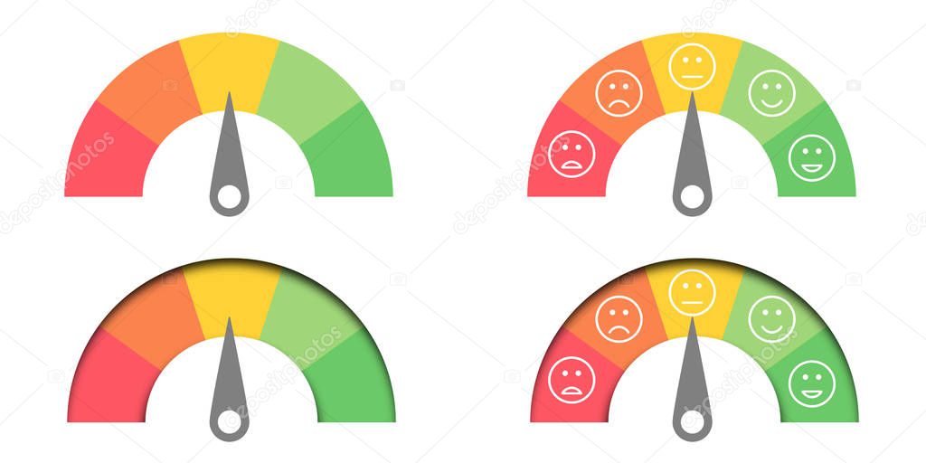 scale satisfaction meter color gauge isolated vector