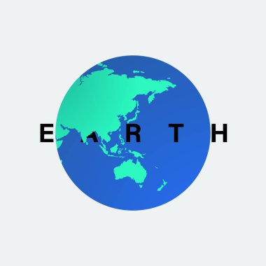 globe earth modern isolated white background vector