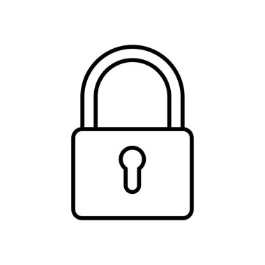 Kilit simgesi izole edilmiş beyaz arkaplan vektörü