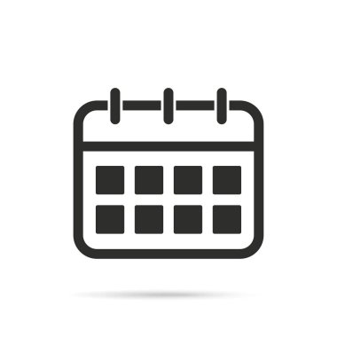 Takvim simgesi izole edilmiş beyaz arkaplan vektörü